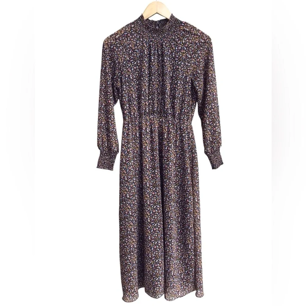 Madewell (Re)sourced Georgette Smocked Midi Dress in Folktale Paisley Size XS - Picture 7 of 14